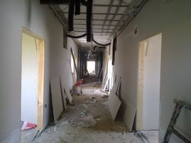 Estudio de Arquitectura Félix Cuadrado pasillo en obras